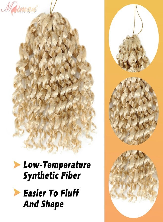 MIMAN 5 Packs 8 Inch Short Jamaican Bounce Crochet Hair Braids Synthetic Light Blonde Beach Curl Ocean Wave Crochet Braiding Hair Extention for Black Women DIY Mohawk Braided Bun Ponytail Hairstyle - Image 5